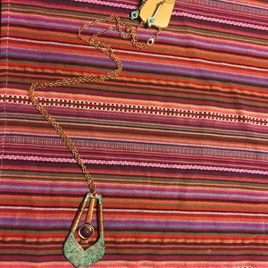 Set of necklaces and earrings